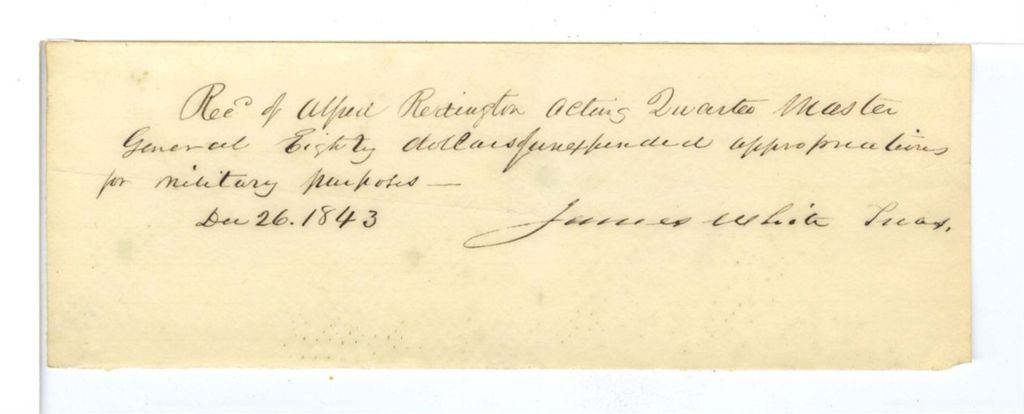 Miniature of Report of unexpended appropriations for military purposes