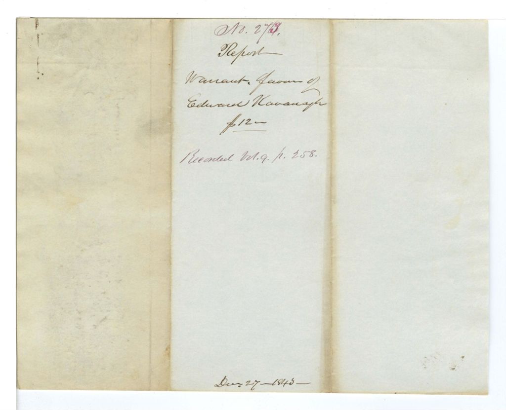 Miniature of Report, warrant in favor of Edward Kavanagh
