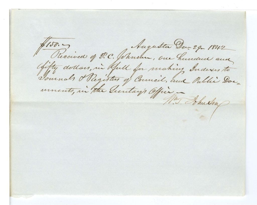 Miniature of Accounts, P. C. Johnson