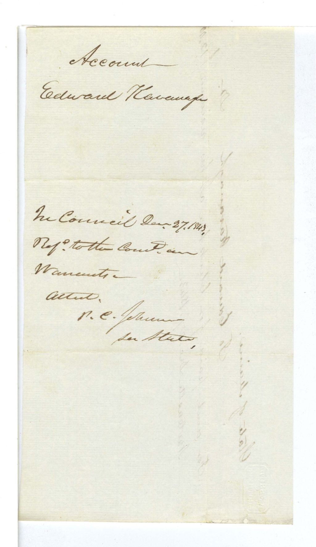 Miniature of Account of Edward Kavanagh