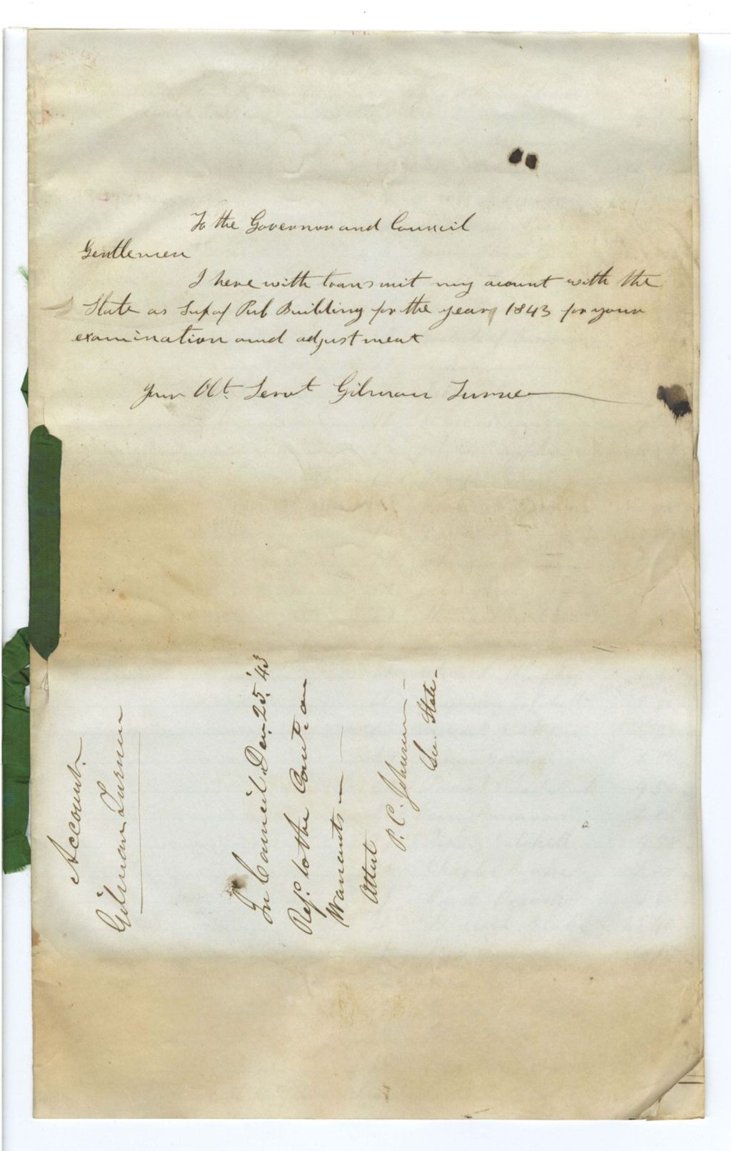 Miniature of Account of Gilman Turner