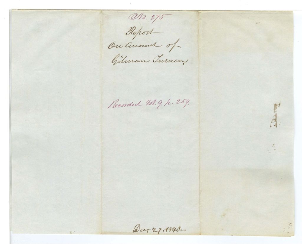 Miniature of Report on the Account of Gilman Turner, Superintendent of Public Buildings