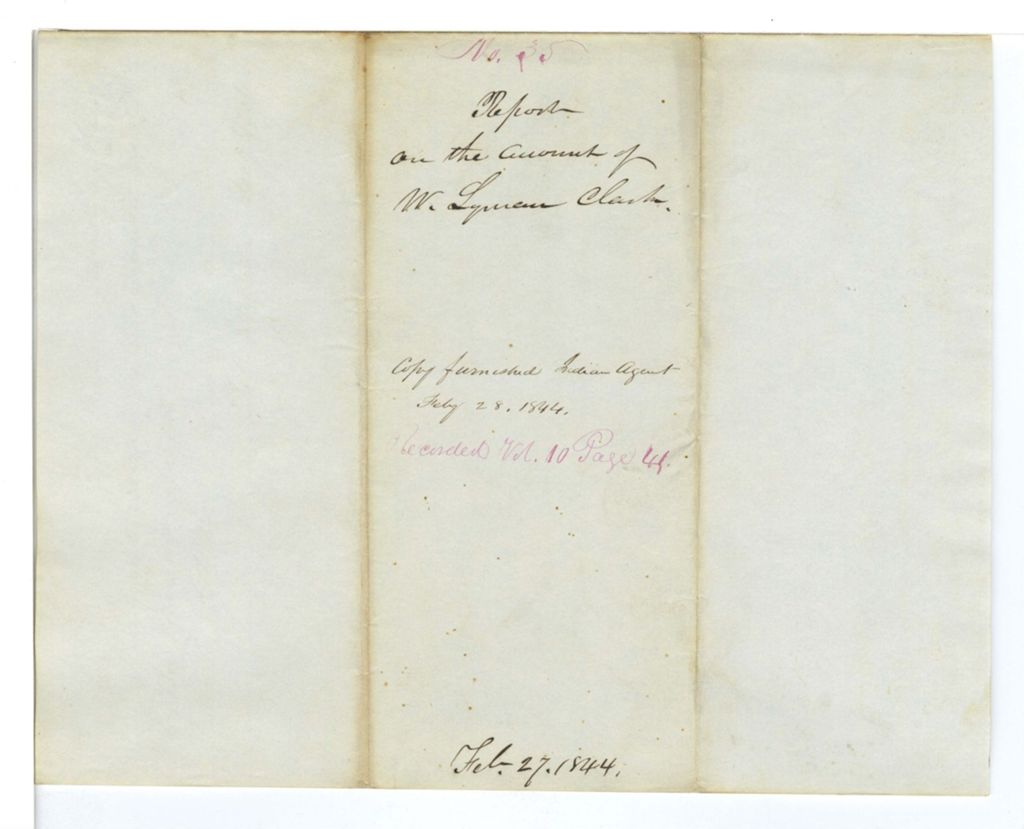 Miniature of Report 35: Report on the account of W. Lyman Clark