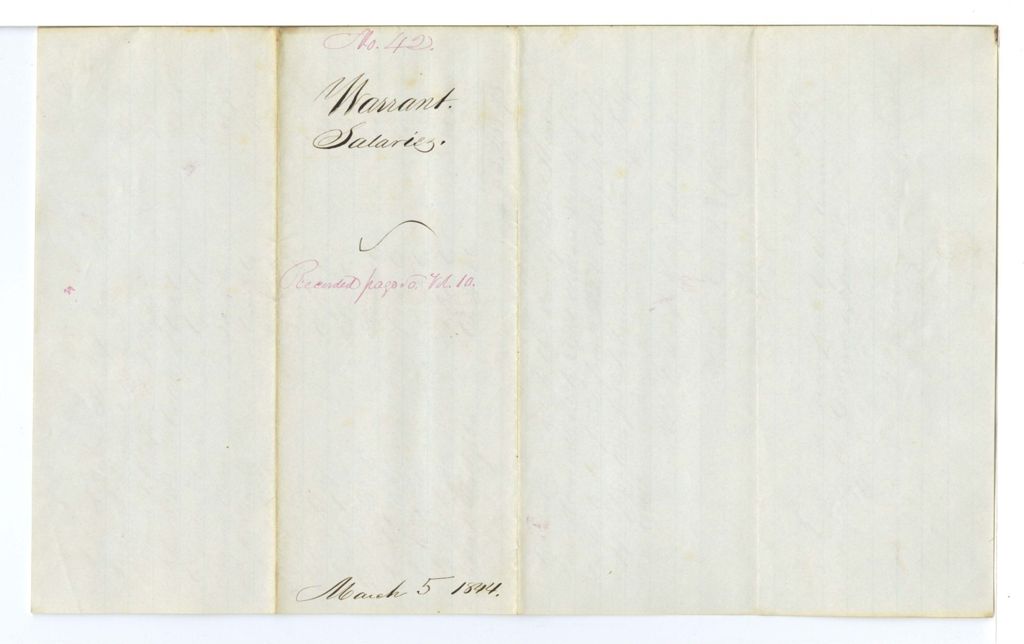 Miniature of Report 42: Report on the warrant for salaries