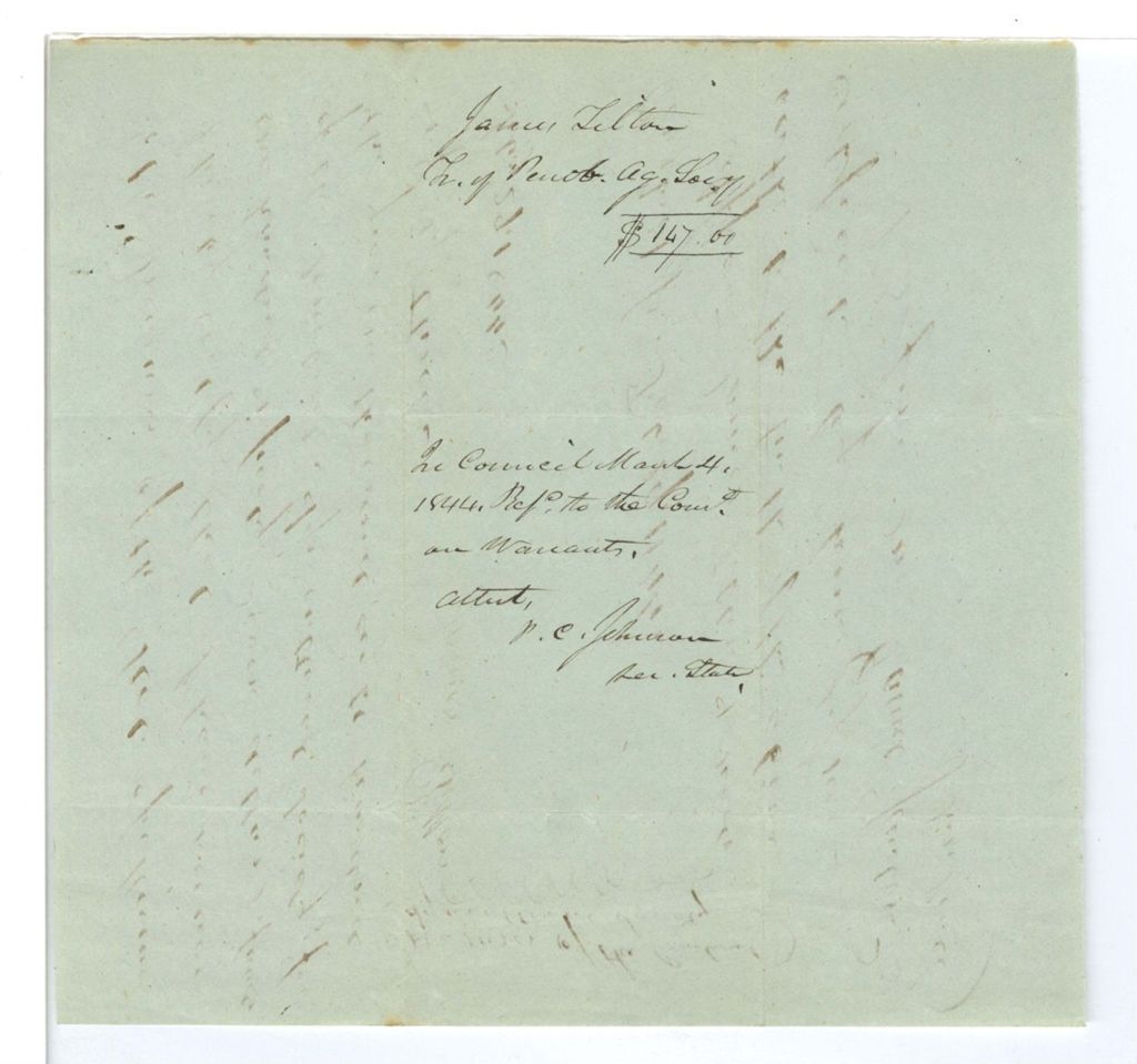 Miniature of Certification of James Tilton for the receipt of funds