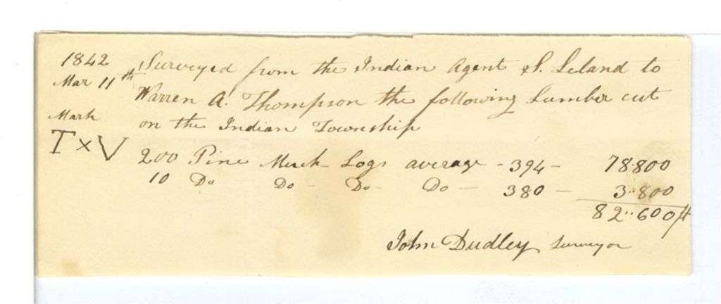 Miniature of John Dudley, survey for lumber