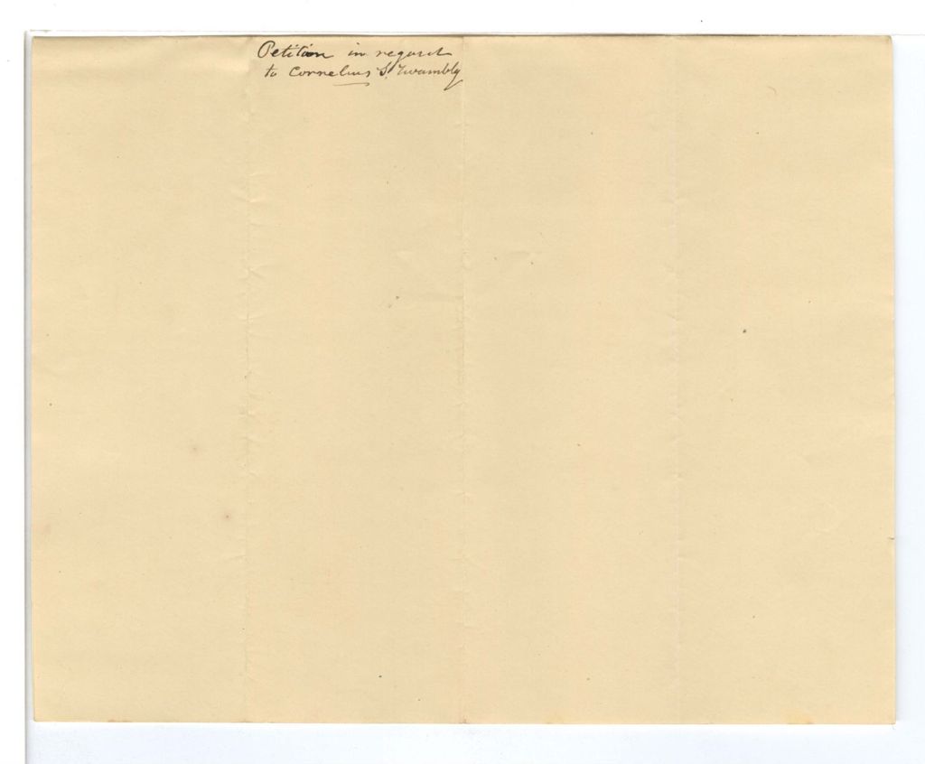 Miniature of Petition in regard to Cornelius S Twambly