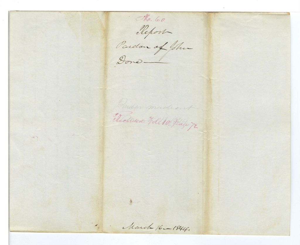 Miniature of Report 60: Report on the pardon of John Dore