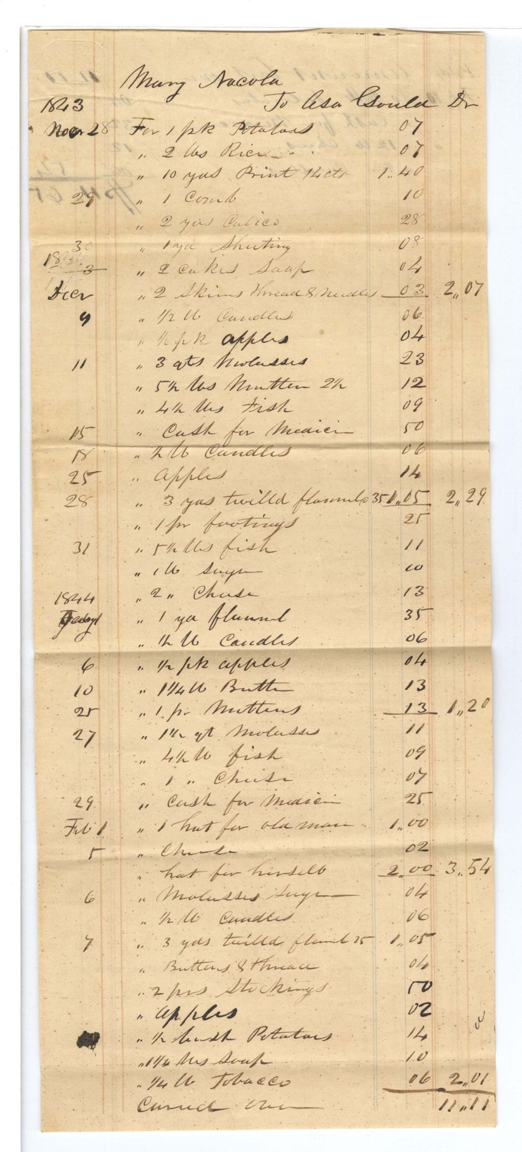 Miniature of Account of Asa Gould