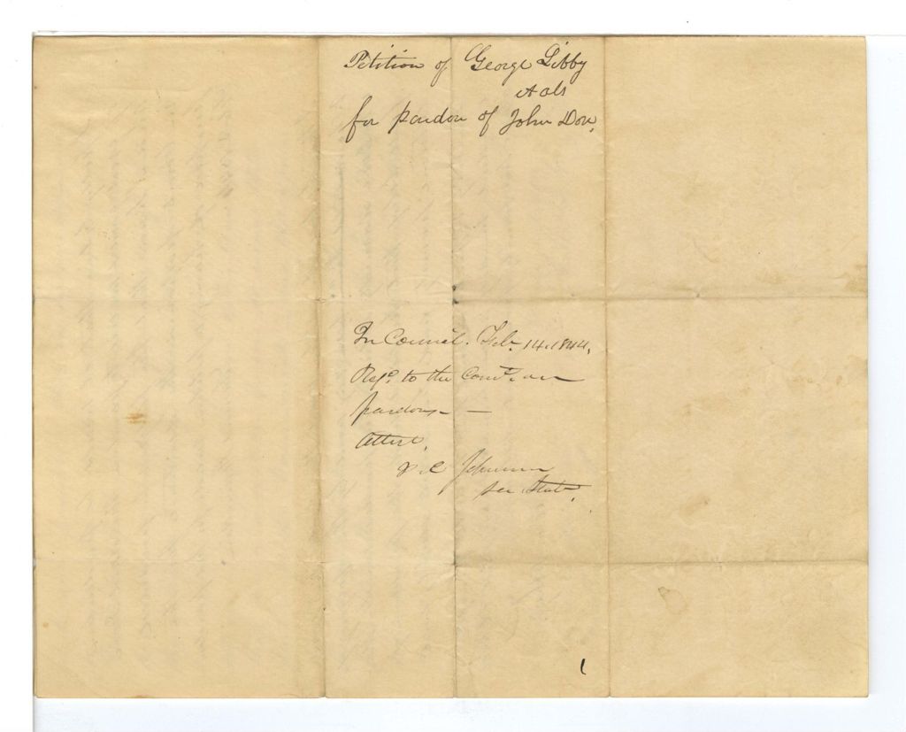 Miniature of Petition of George Libby and others for the pardon of John Dore