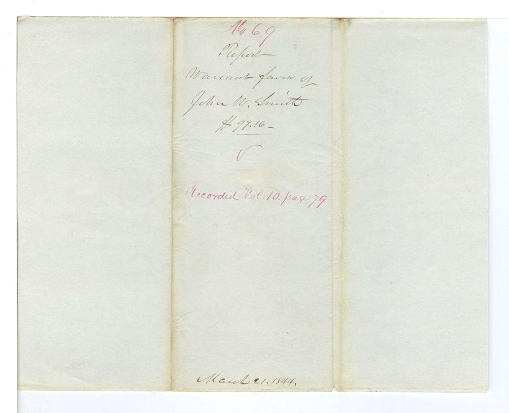 Miniature of Report 69: Report on the warrant in favor of John W. Smith, Treasurer of Cumberland County