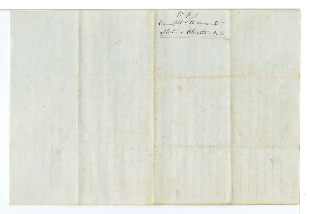 Miniature of Copy of [complaint?] and warrant, State v Chatto et al