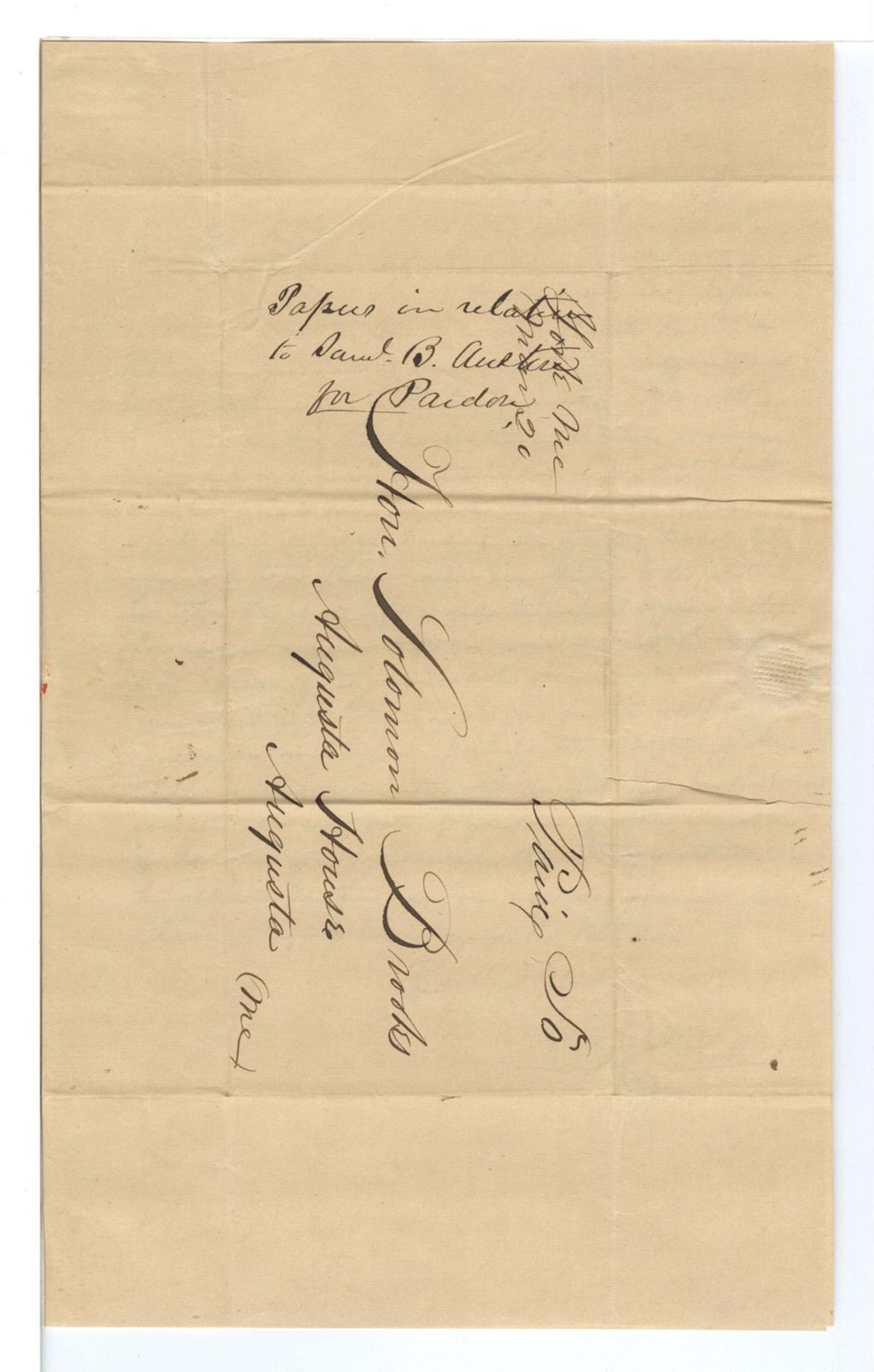 Miniature of Papers in relation to Samuel B. Austin for Pardon