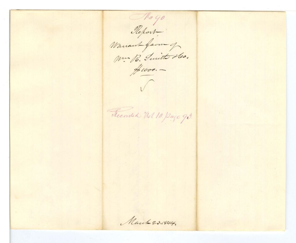 Miniature of Report 90: Report on the warrant in favor of William R. Smith and co for printing