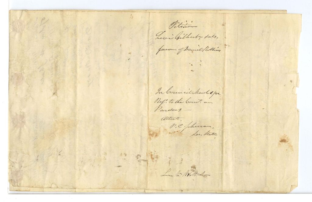 Miniature of Petition of Louie Gilbert and others in favor of Daniel Robbins