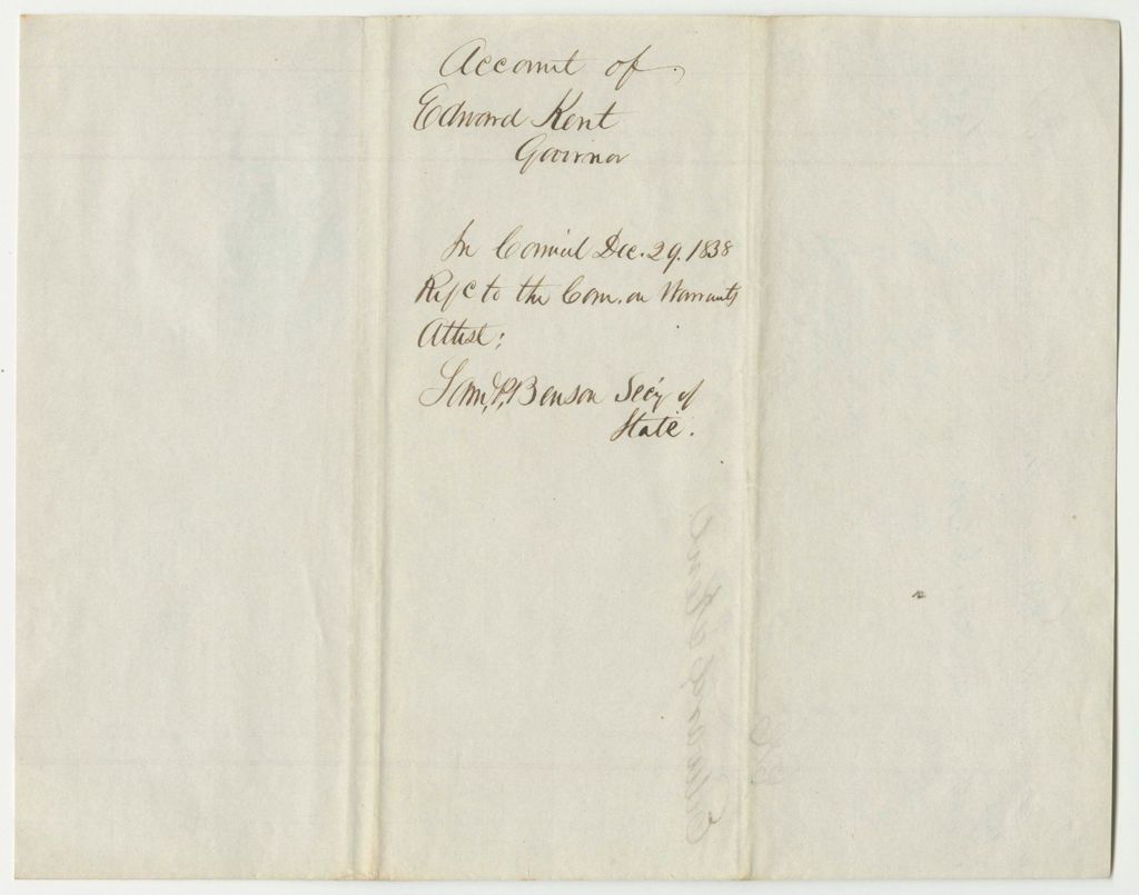 Miniature of Account of Edward Kent, Governor