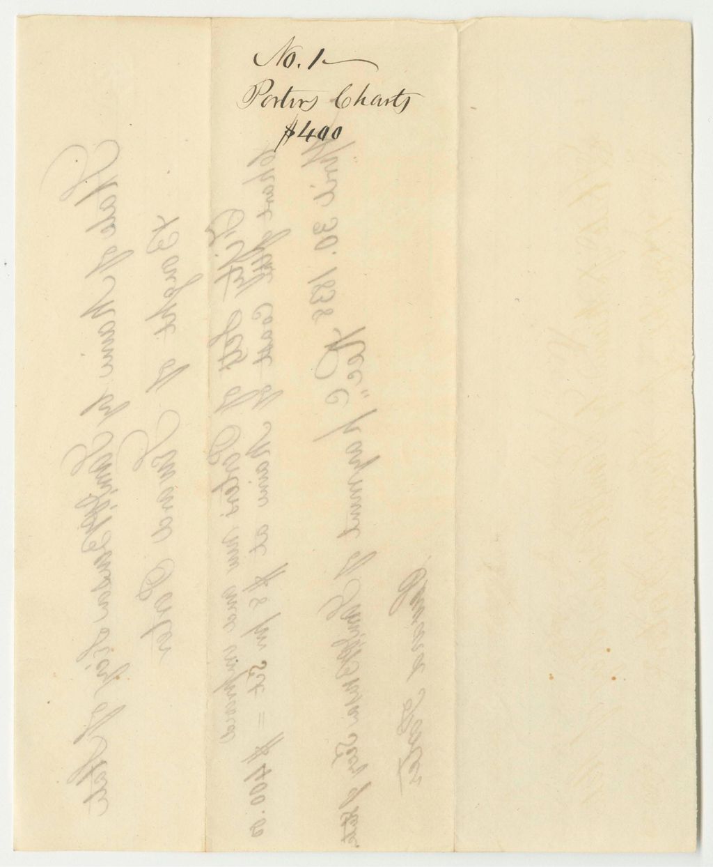 Miniature of Receipts from the Account of Samuel P. Benson, Secretary of State