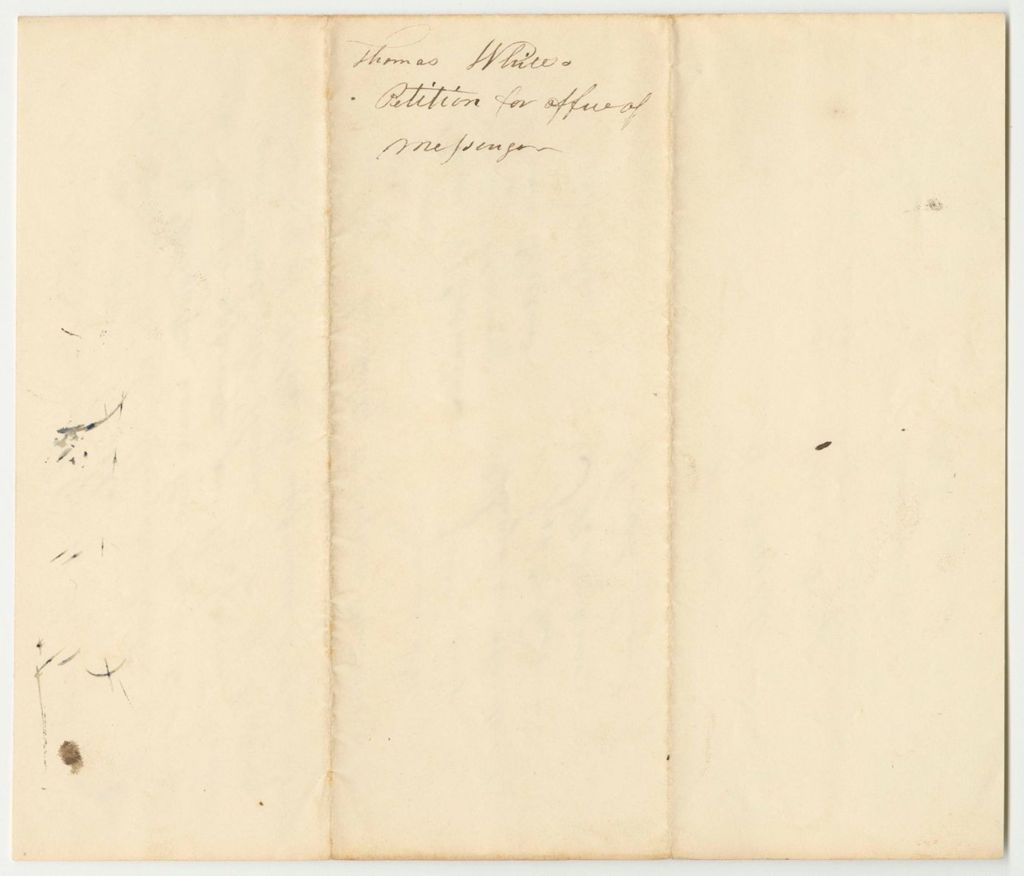 Miniature of Thomas White's Petition for the Office of Messanger