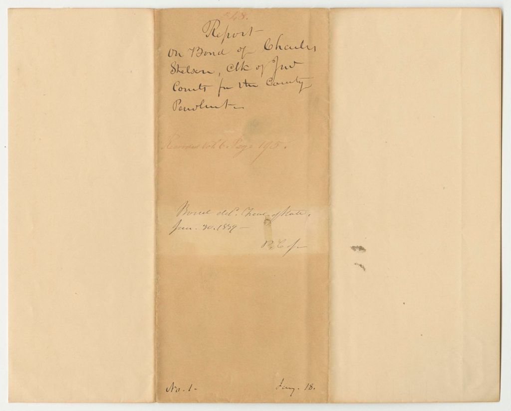Miniature of Report 348: Report on the Bonds of Charles Stetson, Clerk of the Judicial Courts in Penobscot County