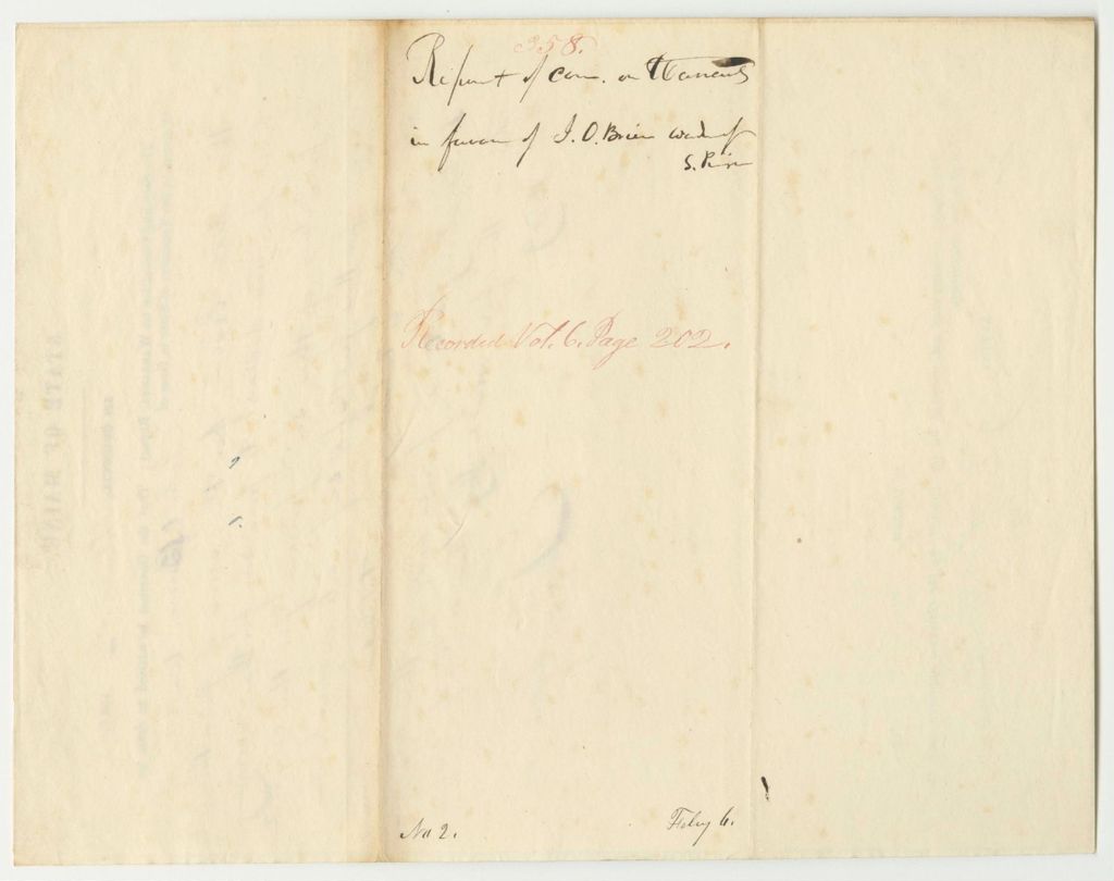 Miniature of Report 358: Warrant in Favor of John O'Brien, Warden of the State Prison