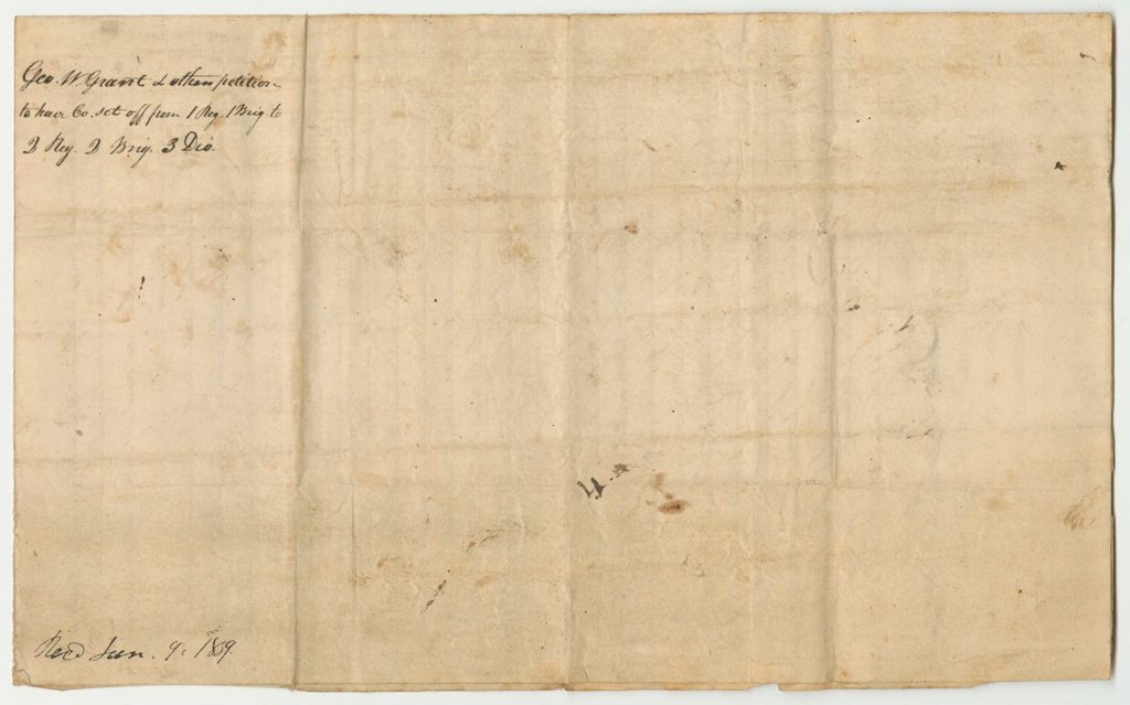 Miniature of Petition of George W. Grant and Others to be Transferred to the Second Regiment Second Brigade Third Division