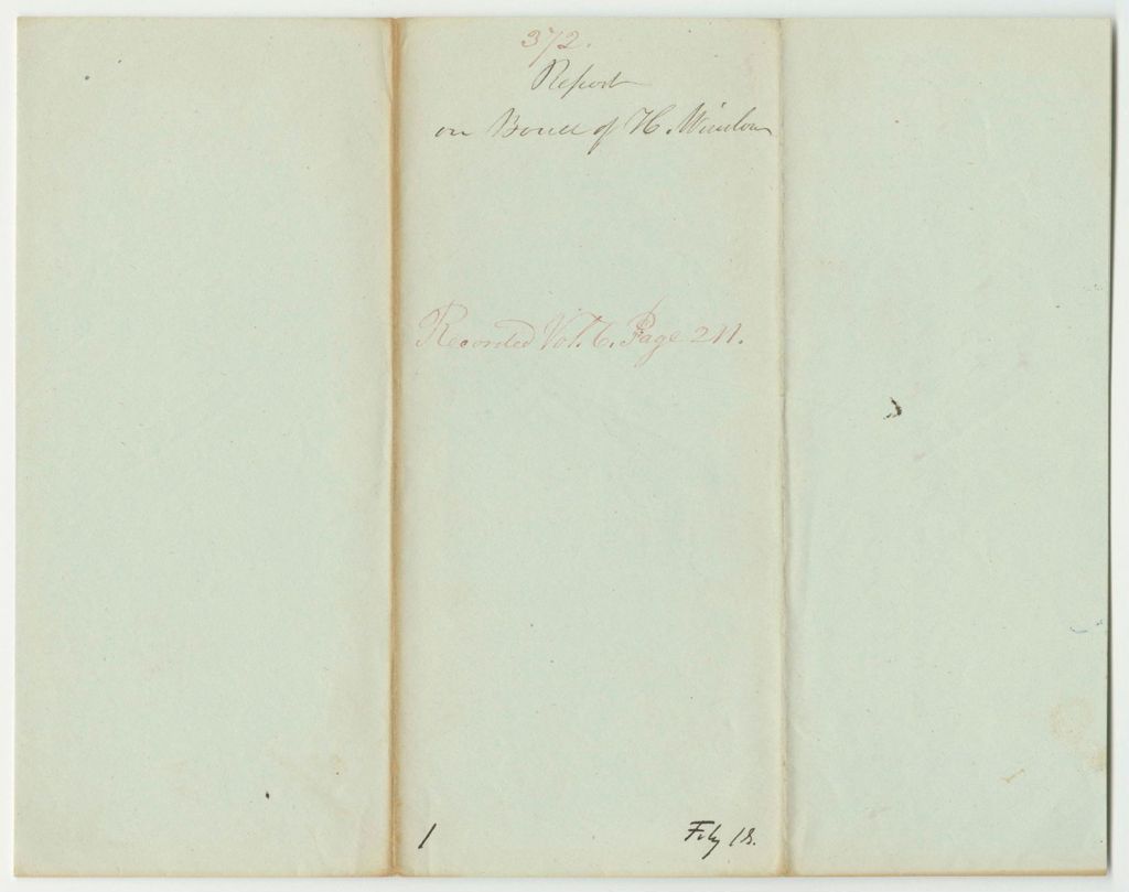 Miniature of Report 372: Report on the Bond of Henry Winslow, Superintendent of the Erection of the Insane Hospital
