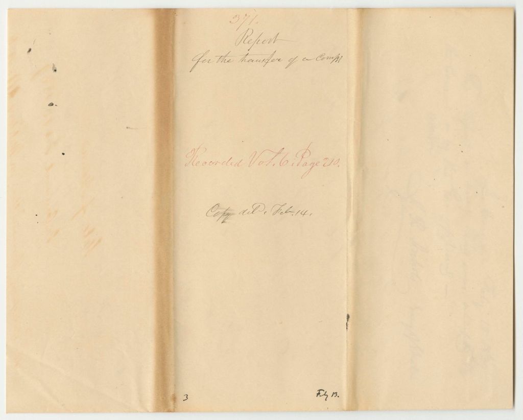 Miniature of Report 371: Report for a Transfer of a Company of Infantry in Prospect to the 2nd Regiment