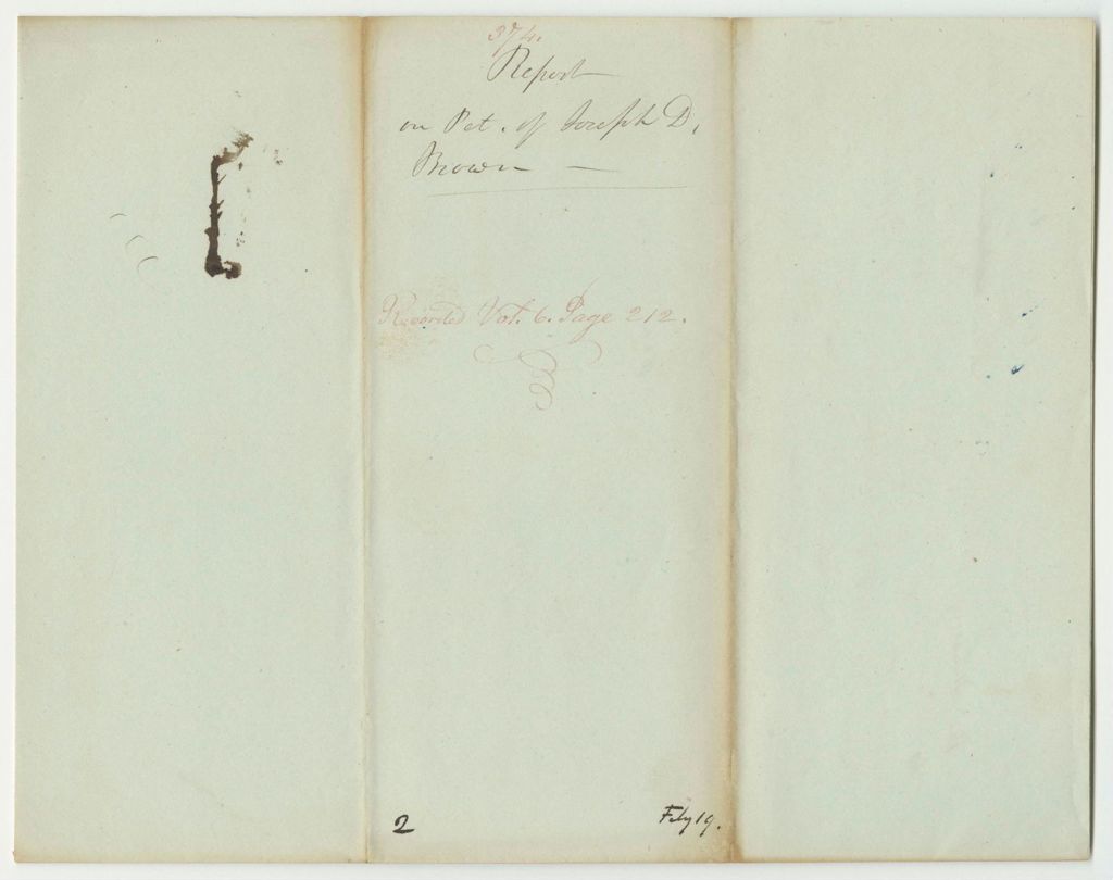 Miniature of Report 374: Report on the Petition of Joseph D. Brown for a Company of Light Infantry, Giving Leave to Withdraw