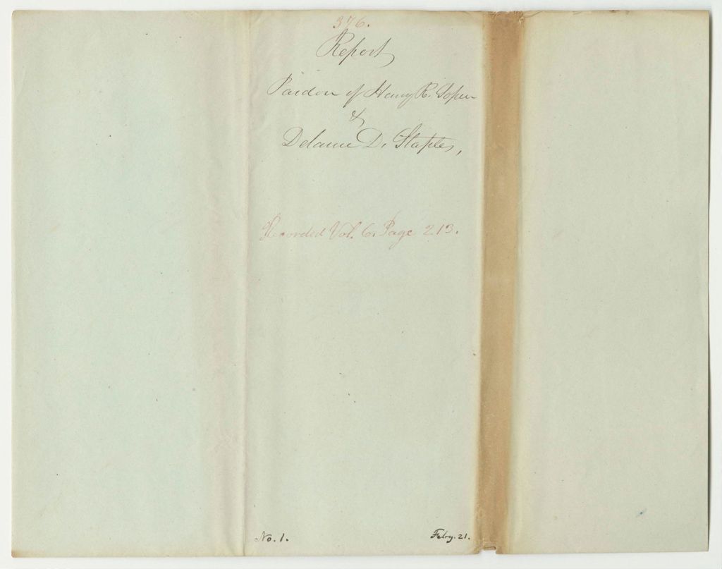 Miniature of Report 376: Report on the Pardon of Henry R. Soper and Delance D. Staples