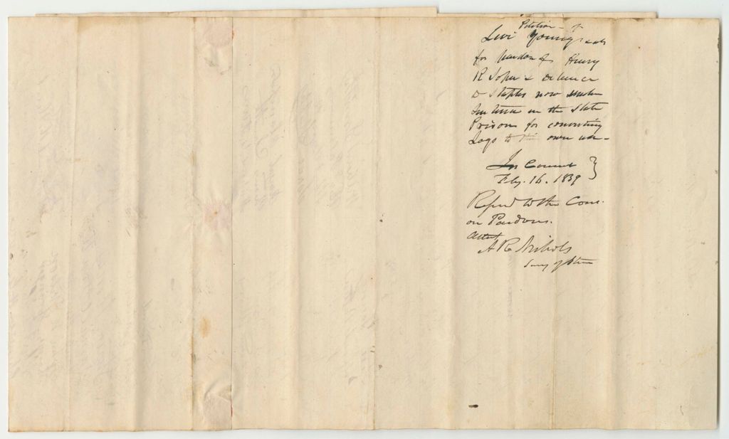 Miniature of Petition of Levi Young and Others for the Pardons of Henry R. Soper and Delance D. Staples