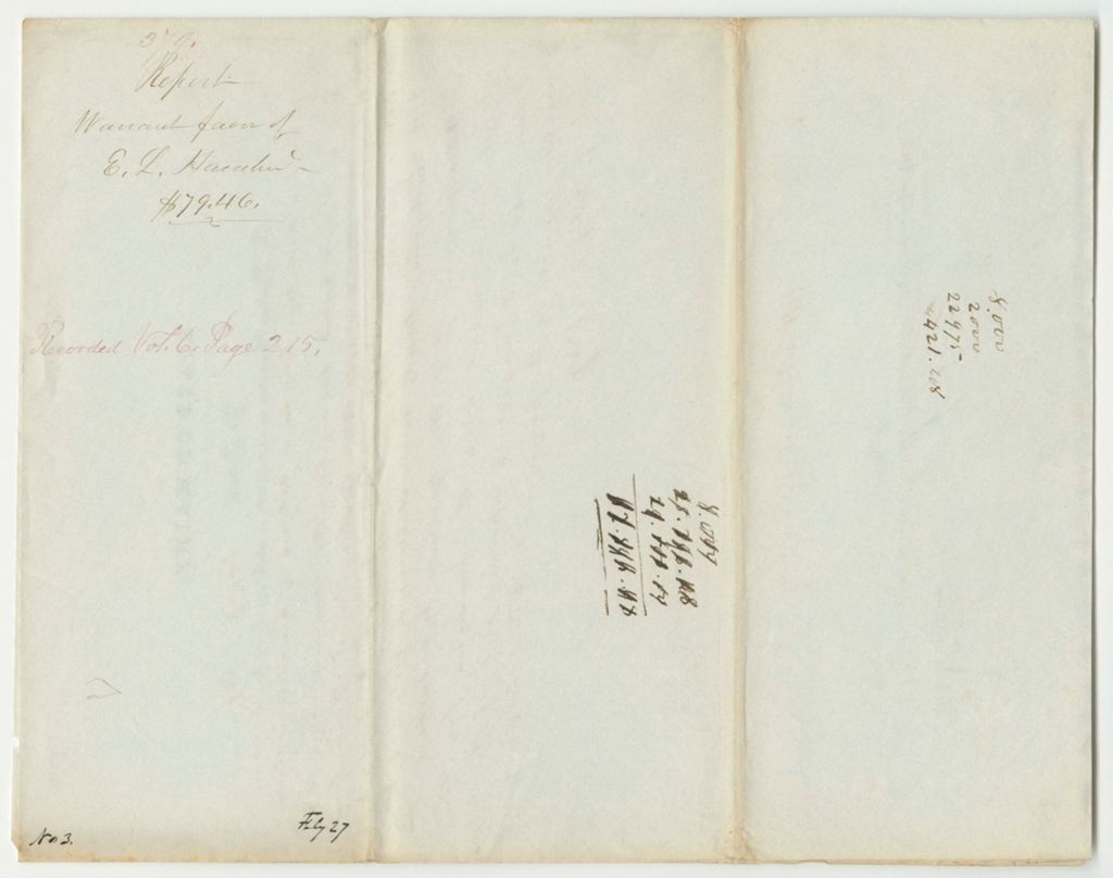 Miniature of Report 379: Warrant in Favor of Elijah L. Hamlin, Land Agent
