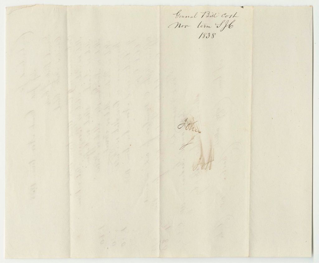 Miniature of General Bill of Costs at the Supreme Judicial Court in Kennebec County, October Term 1838