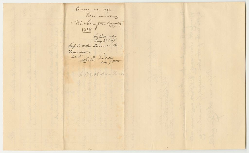 Miniature of Account of George S. Smith, Washington County Treasurer