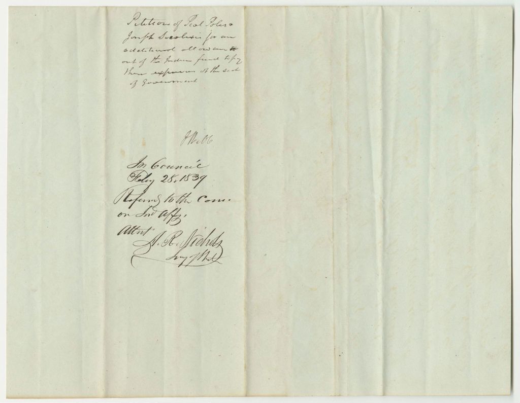 Miniature of Petition of Peol Poles and Joseph Socbason for an Allowance Out of the Indian Fund to Pay Expenses Incurred in Attending the Seat of Government