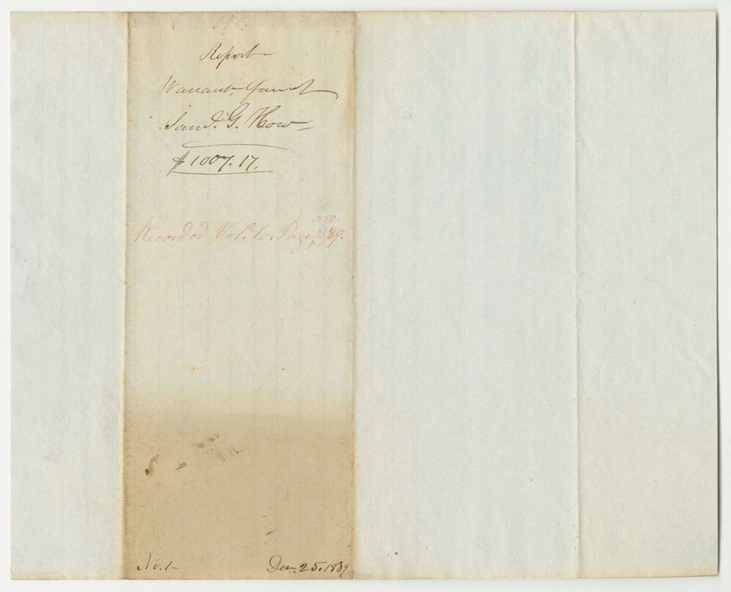 Miniature of Report 676: Warrant in Favor of Samuel G. How, Principal of the Institute for the Blind