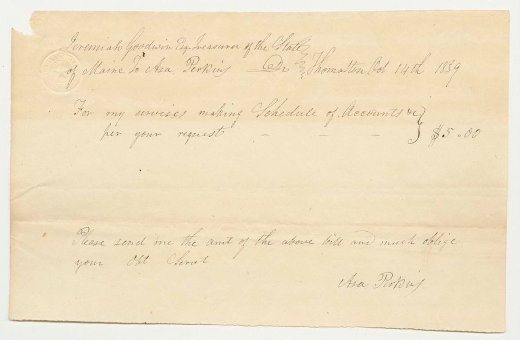 Miniature of Accounts of Asaph R. Nichols, Nathan C. Fletcher, and Asa Perkins