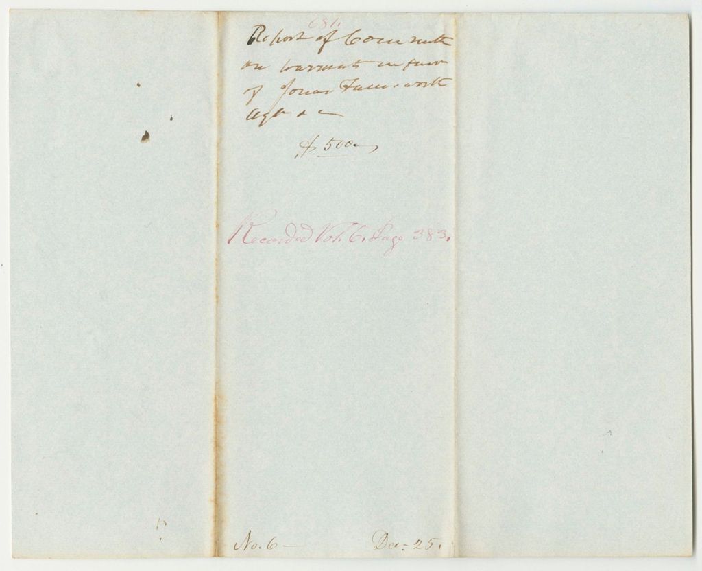 Miniature of Report 681: Warrant in Favor of Jonas Farnsworth, Agent for The Passamaquoddy Indians
