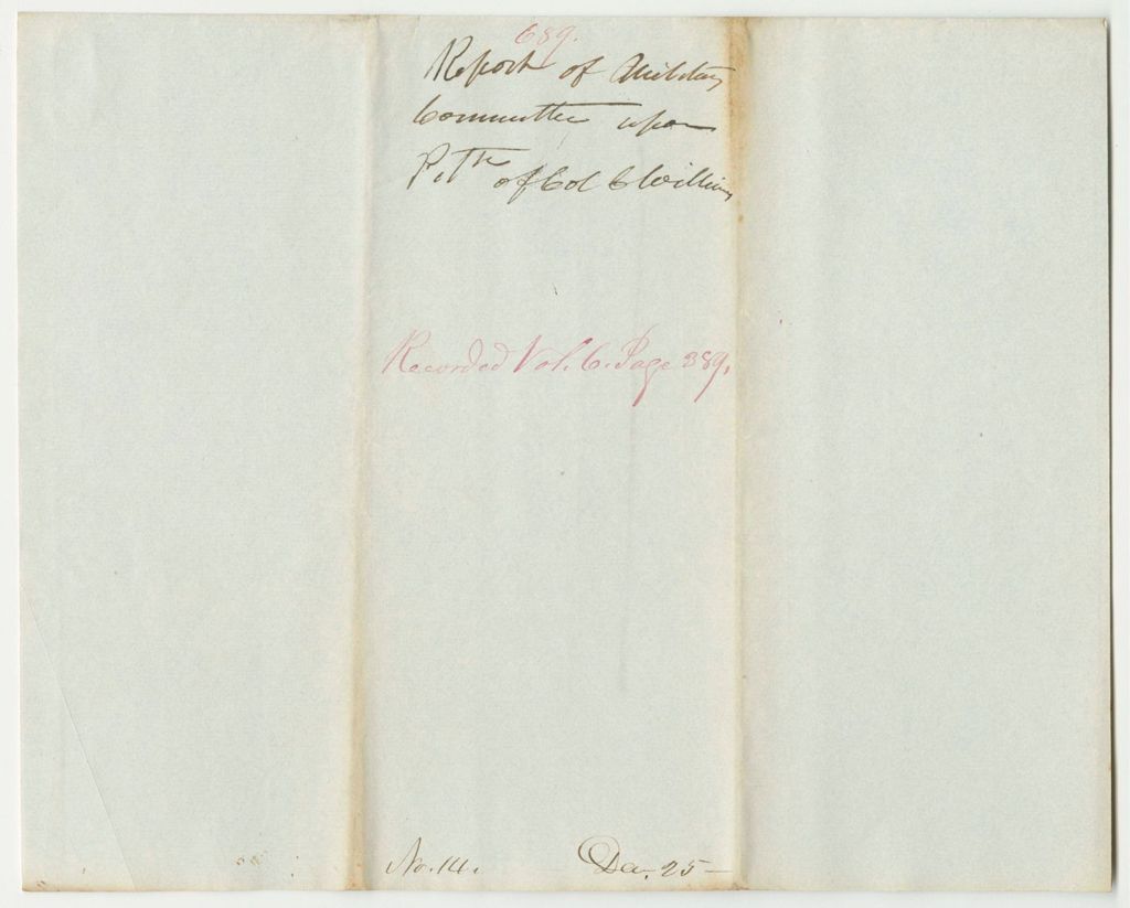 Miniature of Report 689: Report of the Military Committee on Colonel Williams