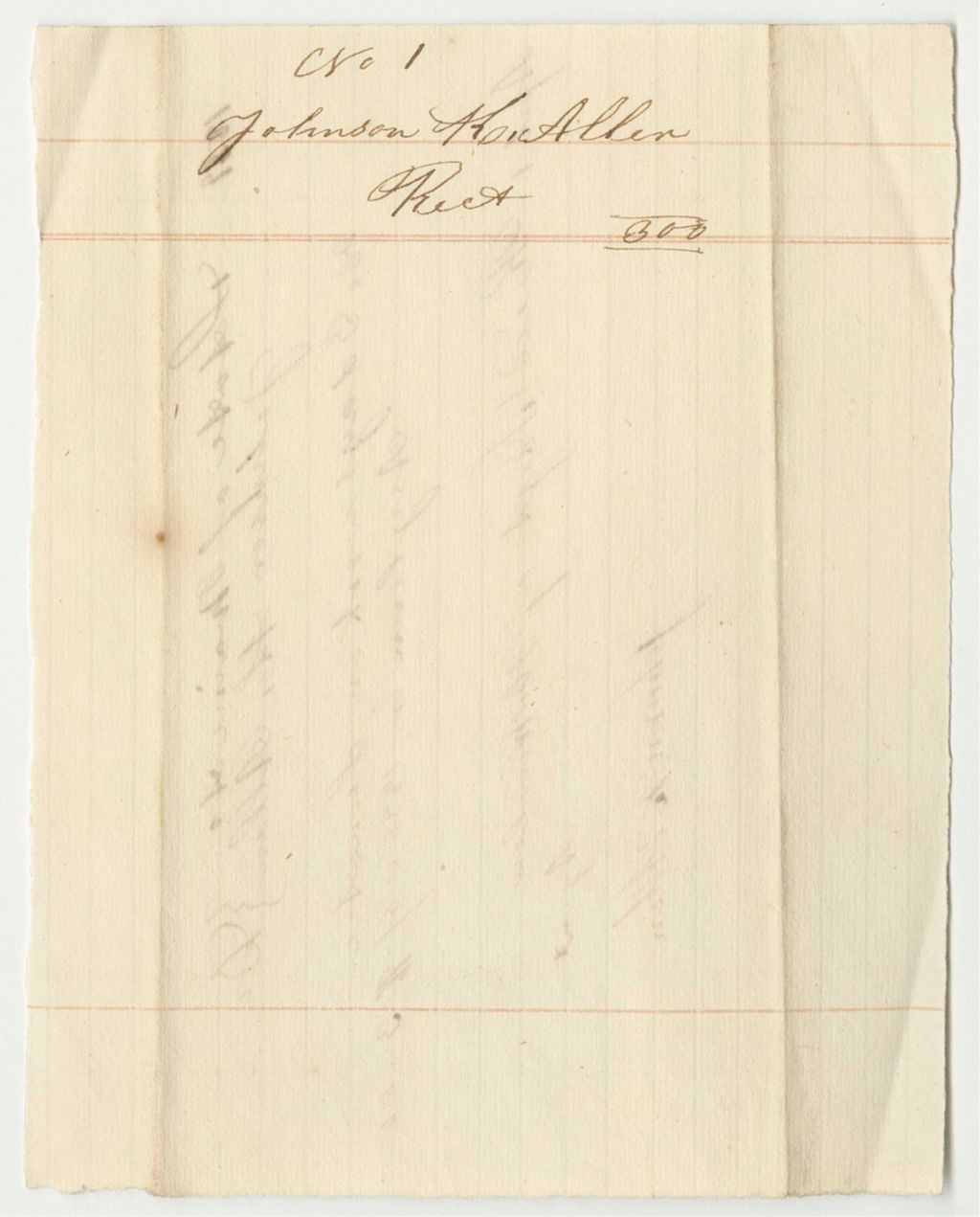 Miniature of Receipts from the Account of Henry Winslow, Superintendent of the Insane Hospital
