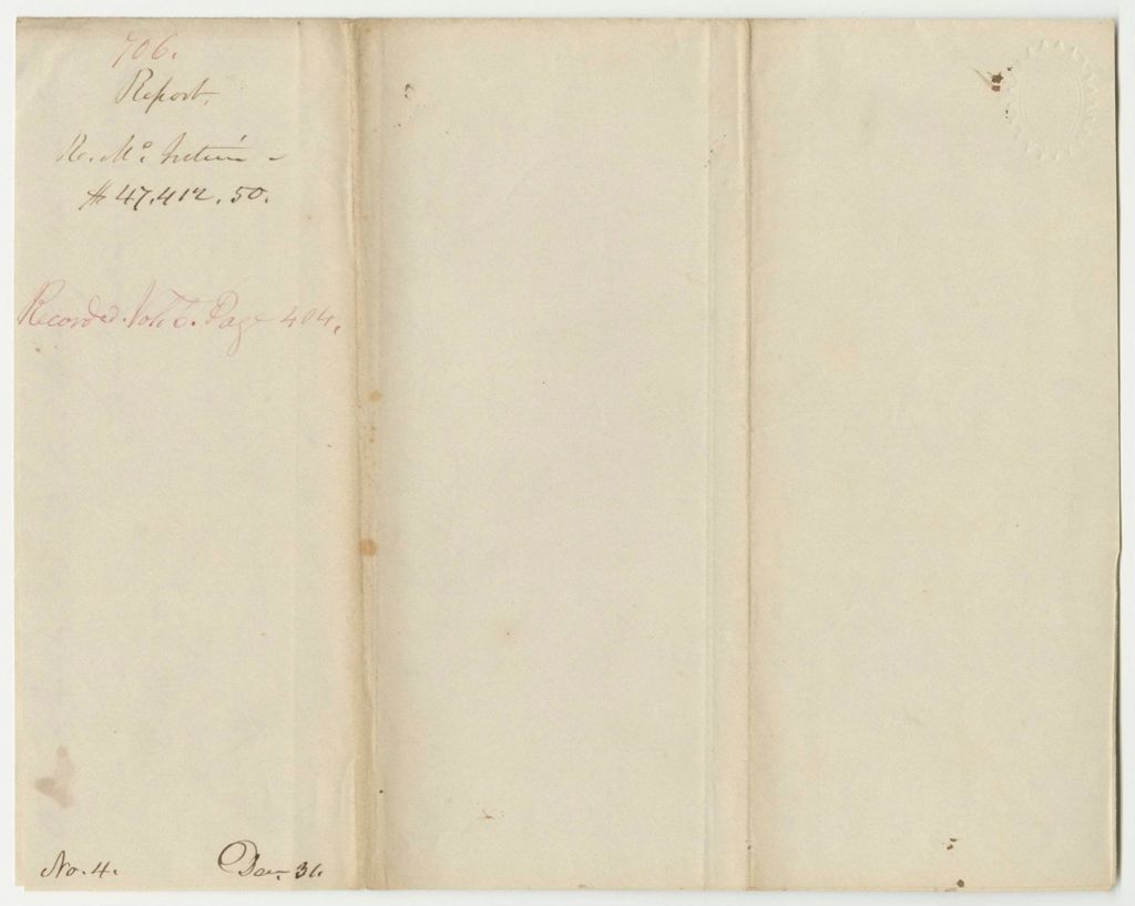 Miniature of Report 706: Report on the Communication of Rufus McIntire, Land Agent