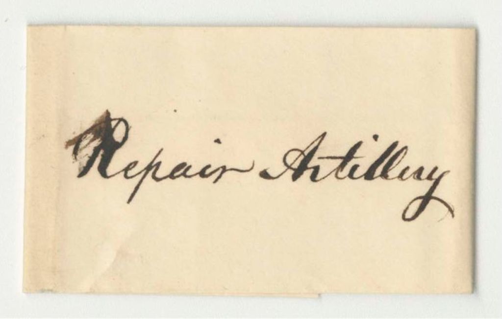 Miniature of Account of A.B. Thompson, Adjutant General, for the Repair of Artillery
