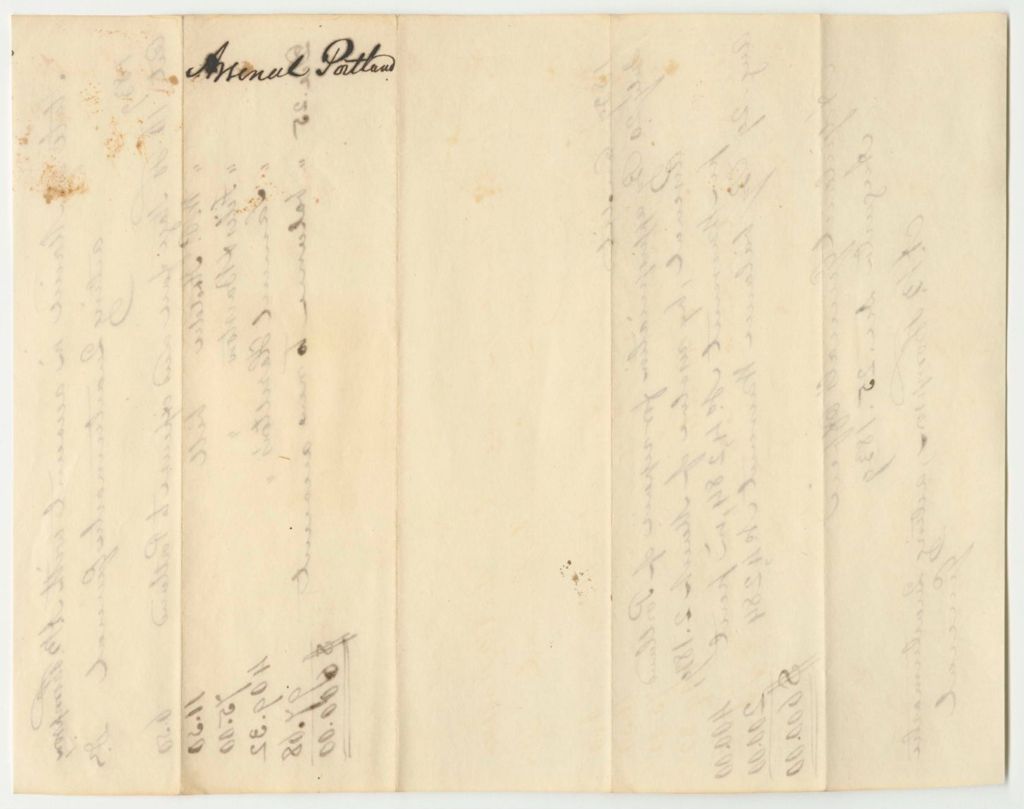 Miniature of Account of A.B. Thompson, Adjutant General, for the Arsenal at Portland