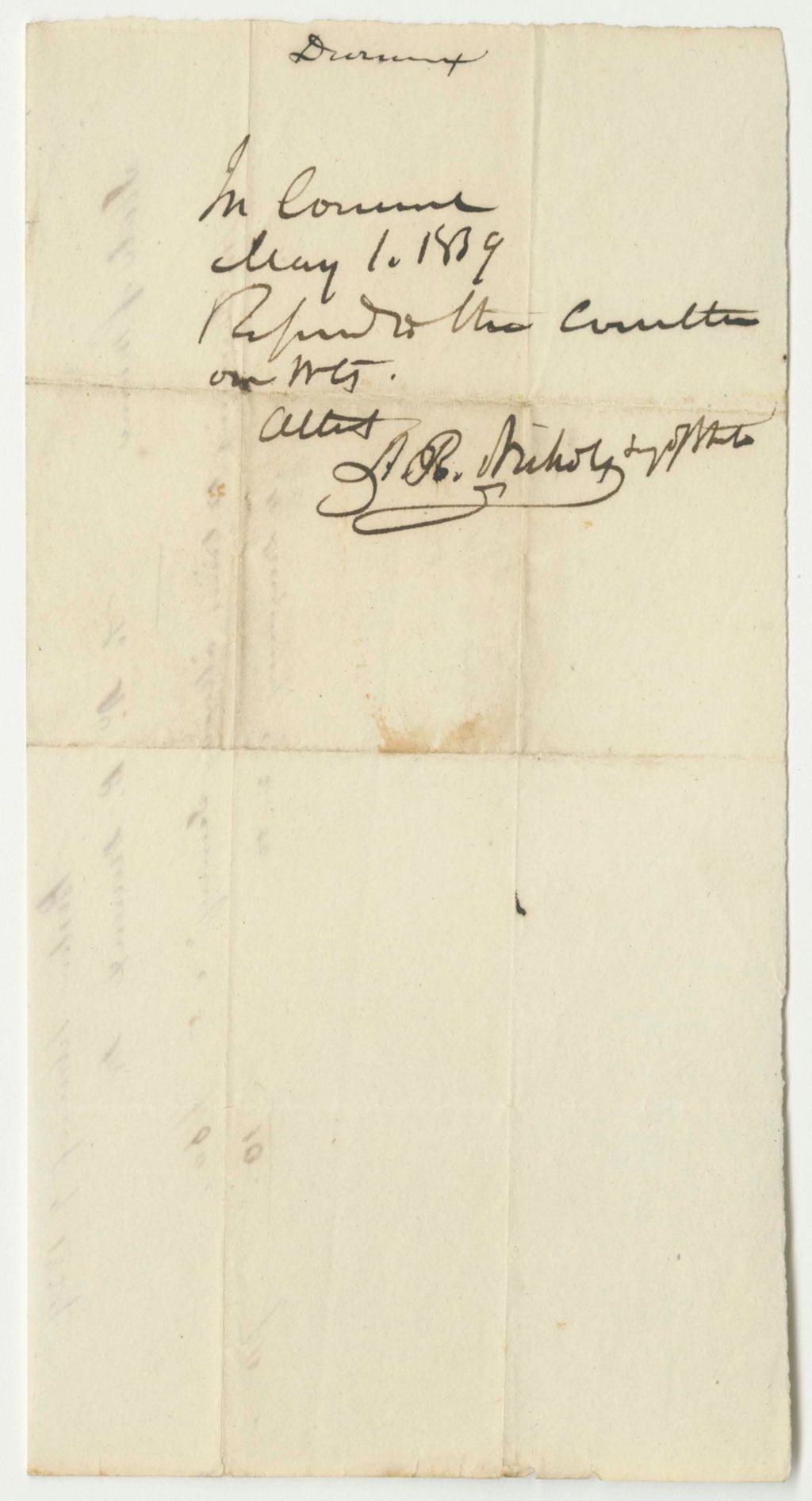 Miniature of Account of N.B. Durneux for Engraving