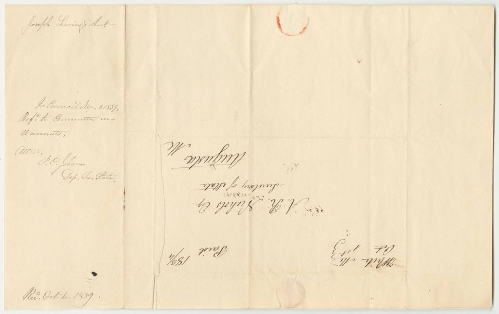 Miniature of Account of Joseph Loring for Repair of the Baring to Houlton Road Through Indian Township