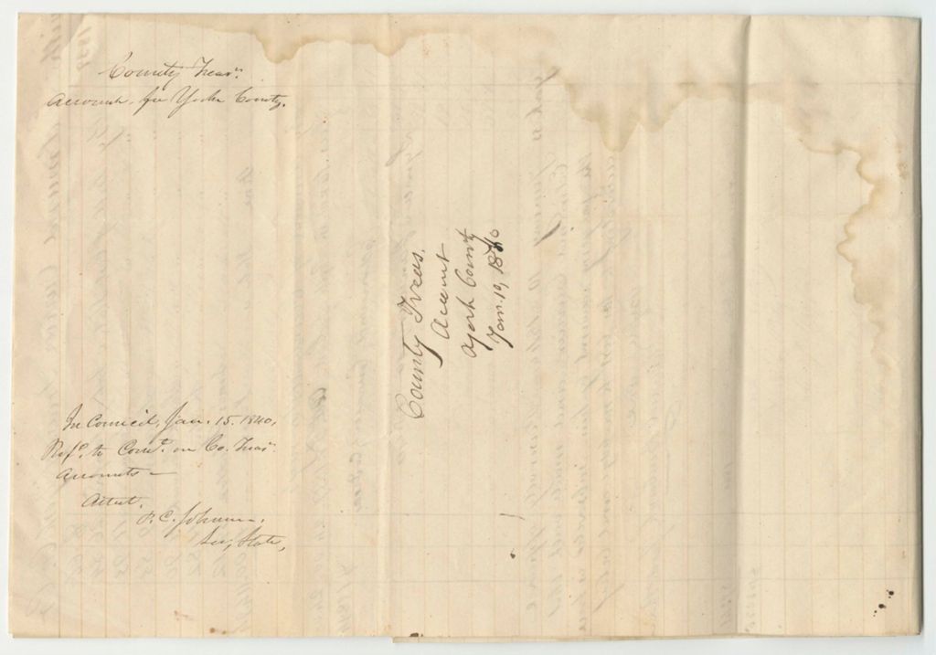Miniature of Account of Edmund Currier, York County Treasurer