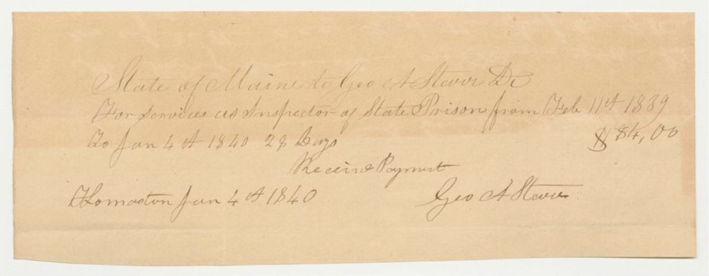 Miniature of Accounts of the Inspectors of the State Prison, George A. Starr, Joshua Patterson, and John Merrill