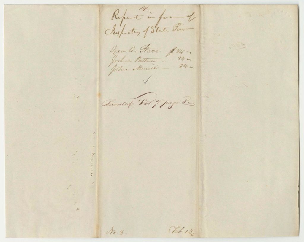 Miniature of Report 14: Report in Favor of the Inspectors of the State Prison