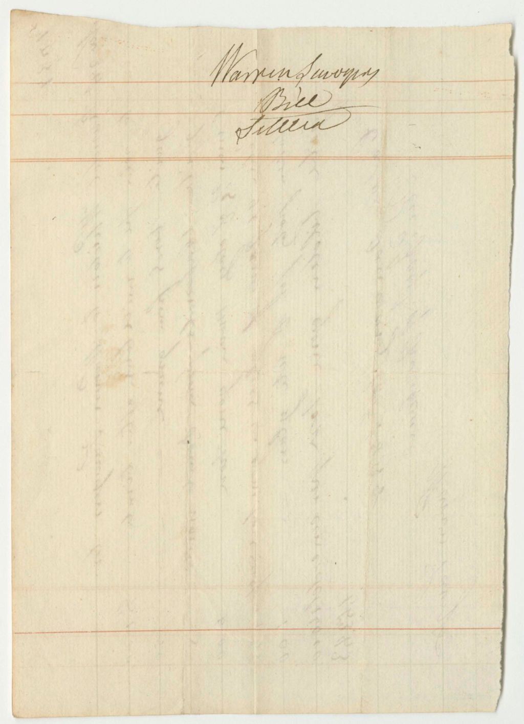 Miniature of Warren Sawyer's Bills for Work on the Calais Gunhouse