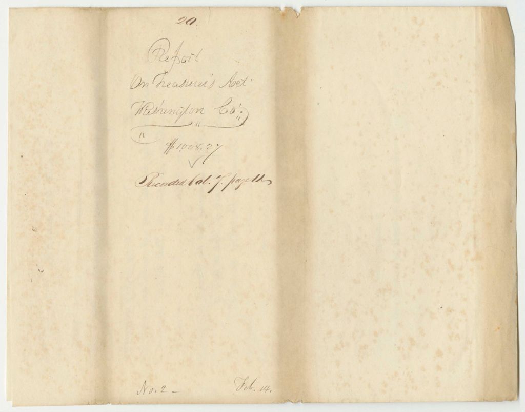 Miniature of Report 20: Report on the Account of George S. Smith, Washington County Treasurer