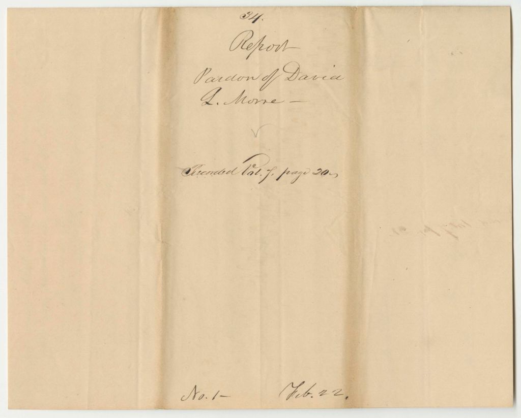 Miniature of Report 34: Report on a Pardon to David L. Morse of Bristol